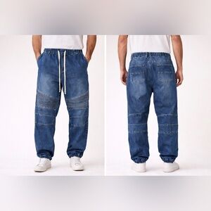 NWT Victorious Moto Jogger Jeans 2XL | Stretch Denim Streetwear Drop Crotch